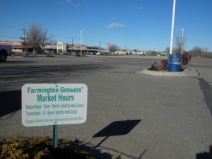 Current Farmers Market Location in Parking Lot